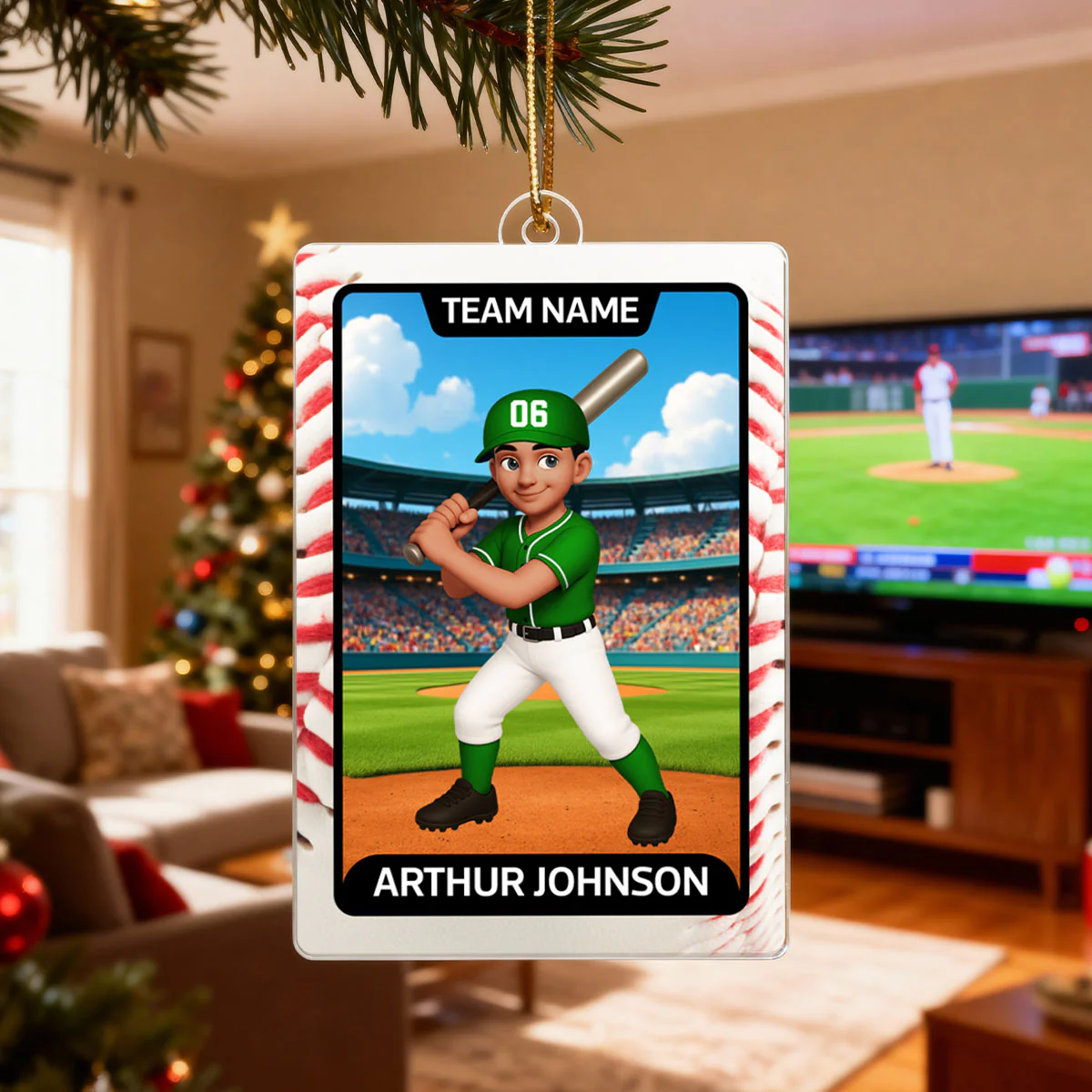 Baseball Card - Personalized Acrylic Ornament - Christmas Gift for Sons, Grandson, Daughter, Granddaughter - Image 9
