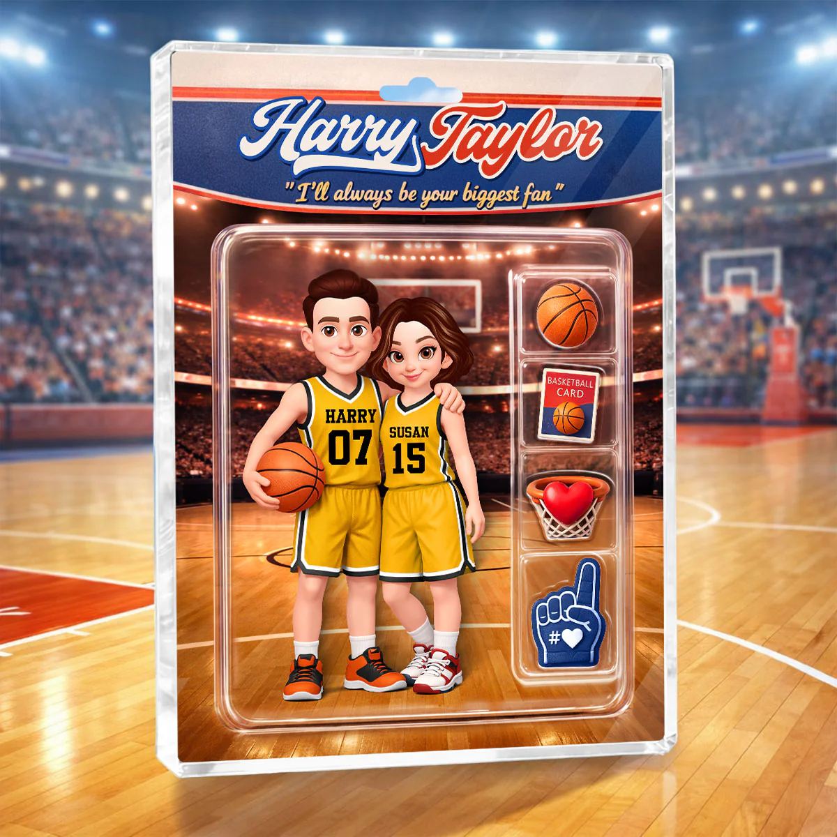 Sport Couple I'll Always Be Your Biggest Fan Custom Action Figure - Personalized Acrylic Block Plaque - Sentimental Gift for Him - Image 3