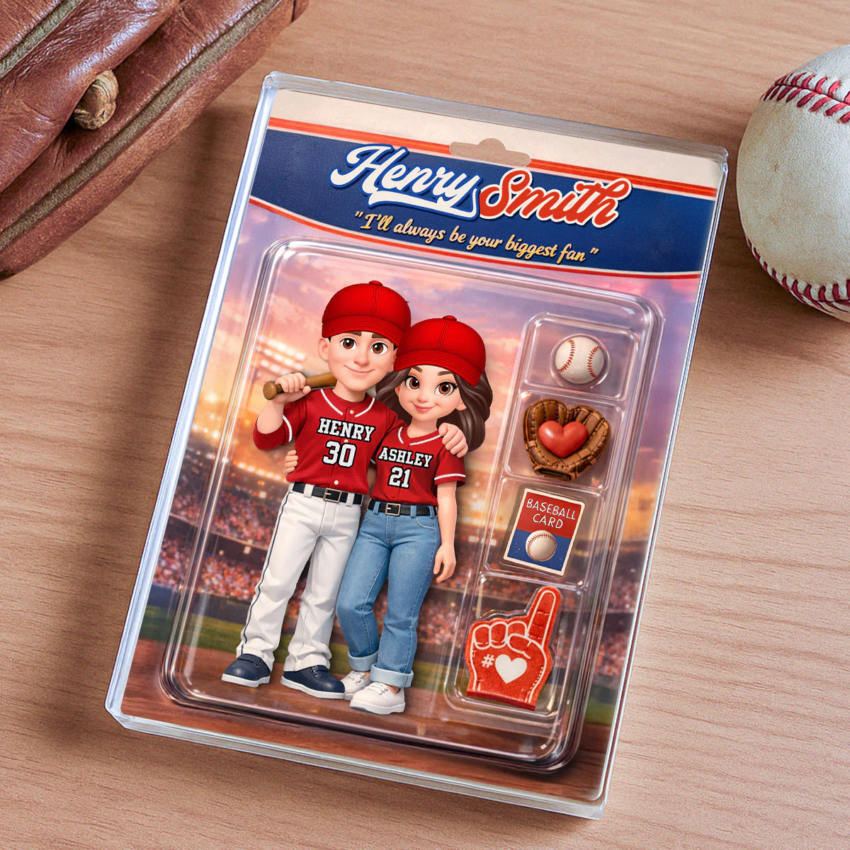 Sport Couple I'll Always Be Your Biggest Fan Custom Action Figure - Personalized Acrylic Block Plaque - Sentimental Gift for Him - Image 6