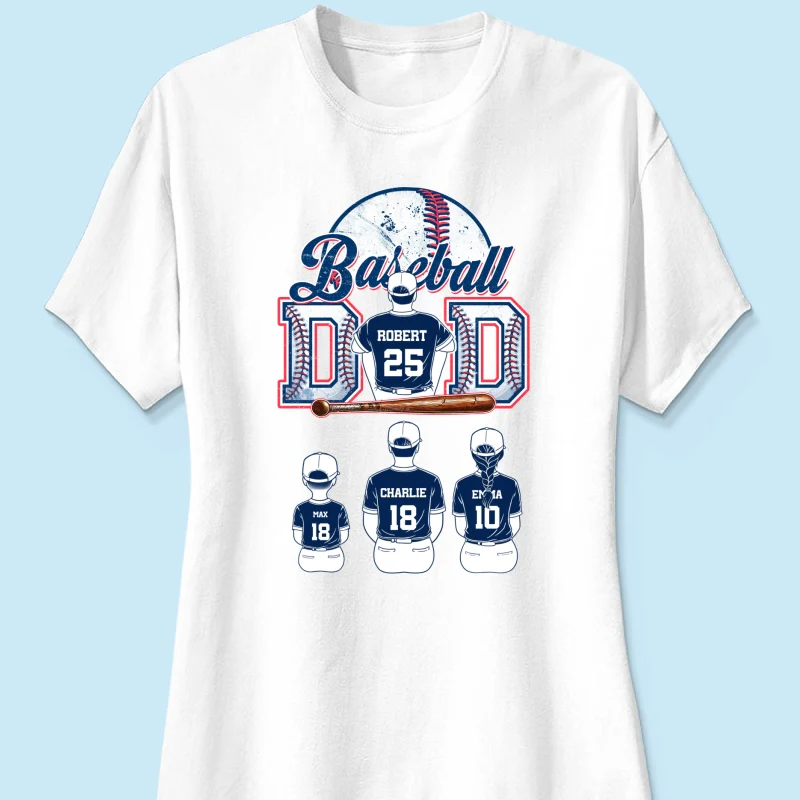Baseball Dad And Kids Retro Personalized Shirt, Father's Day gift - Image 16