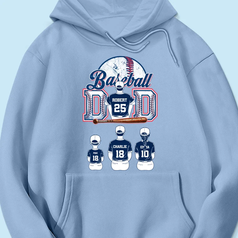 Baseball Dad And Kids Retro Personalized Shirt, Father's Day gift - Image 25