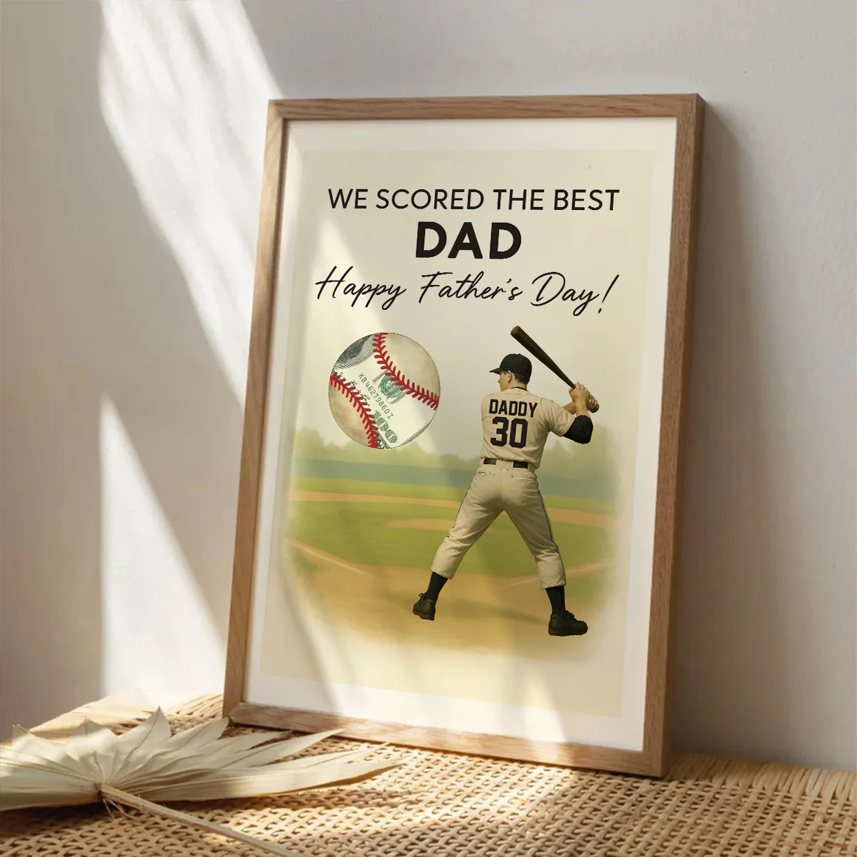 Baseball Dad Happy Father's Day Money Gift Personalized Poster, Gift for Dad, Gift for Husband - Image 4