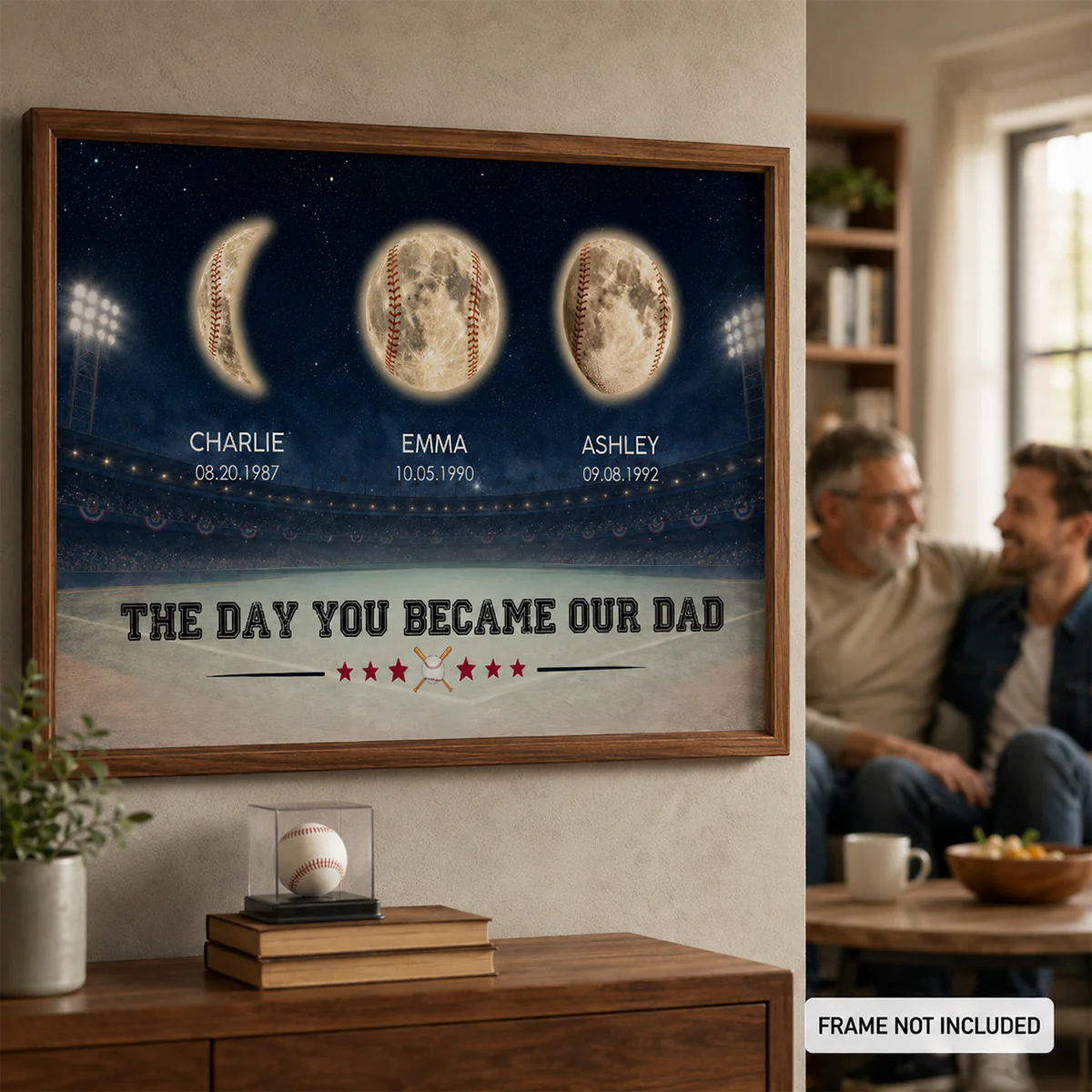 Baseball Dad Moon Phase - Personalized Poster - Father's Day gift for Dad - Image 8