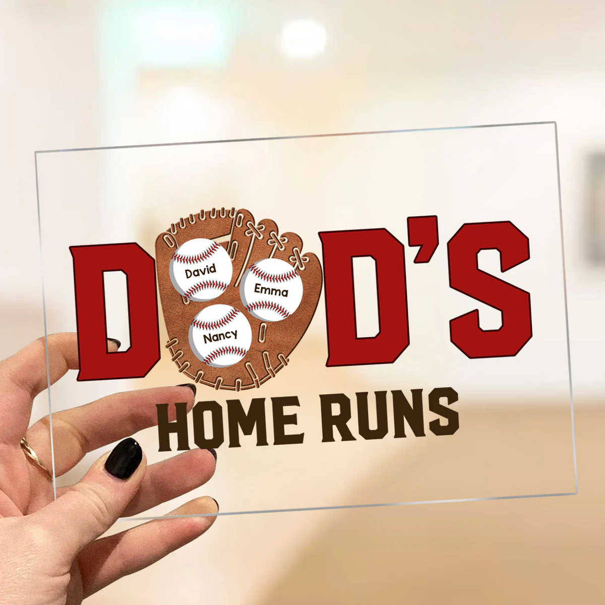 Baseball Dad‘s Home Run Personalized Acrylic Plaque - Image 3