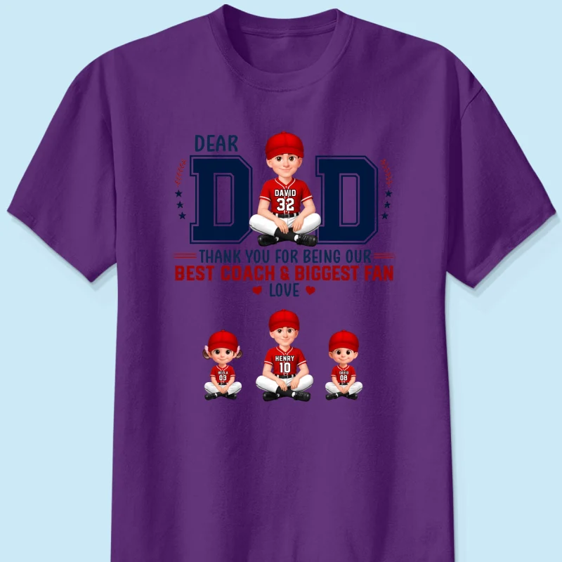 Baseball Dear Dad Thank You - Personalized Shirt - Father's Day Gift For Baseball Dad - Image 18