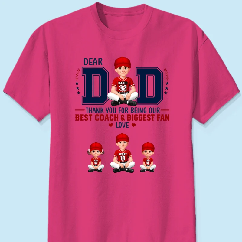 Baseball Dear Dad Thank You - Personalized Shirt - Father's Day Gift For Baseball Dad - Image 31