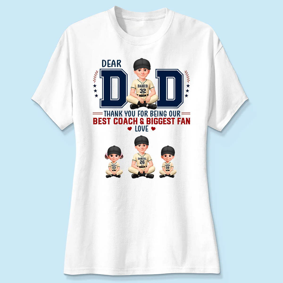 Baseball Dear Dad Thank You - Personalized Shirt - Father's Day Gift For Baseball Dad - Image 7