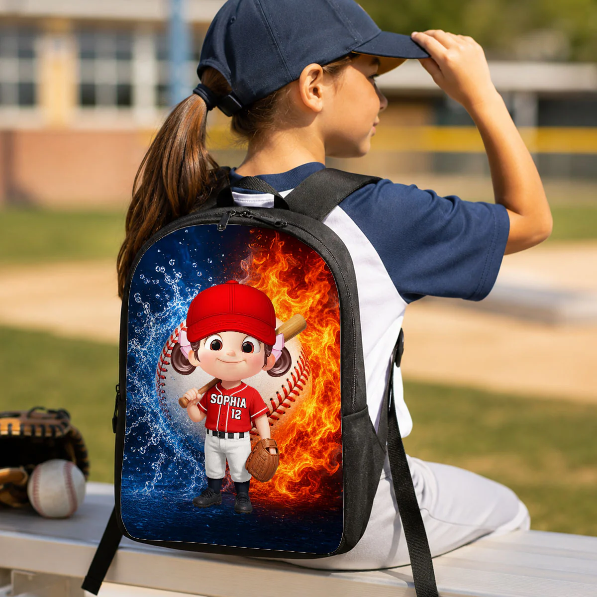 Baseball Design for Boys Girls - Personalized Backpack - Back to School Backpack for Kids - Image 4