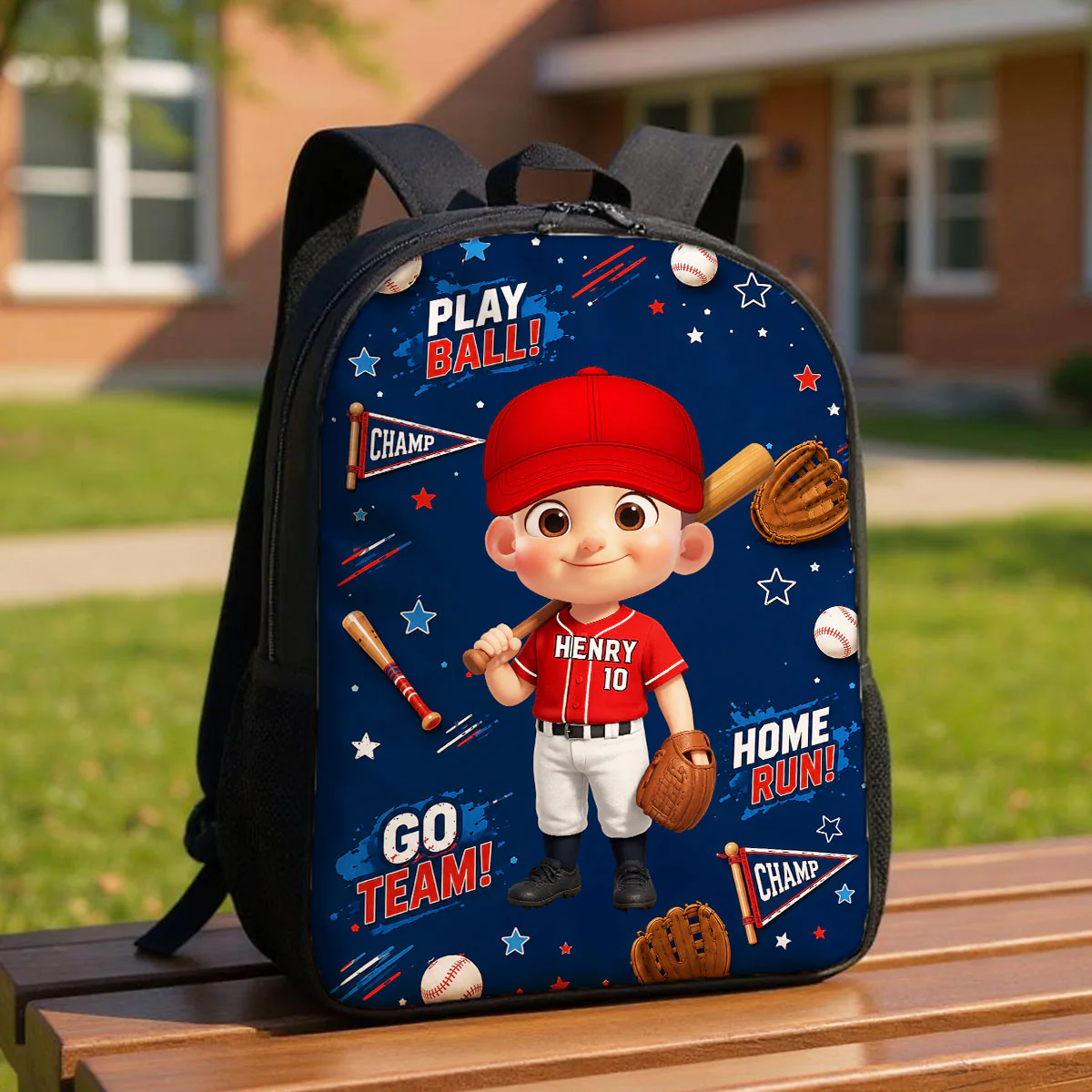 Baseball Design for Boys Girls - Personalized Backpack - Back to School Backpack for Kids - Image 5