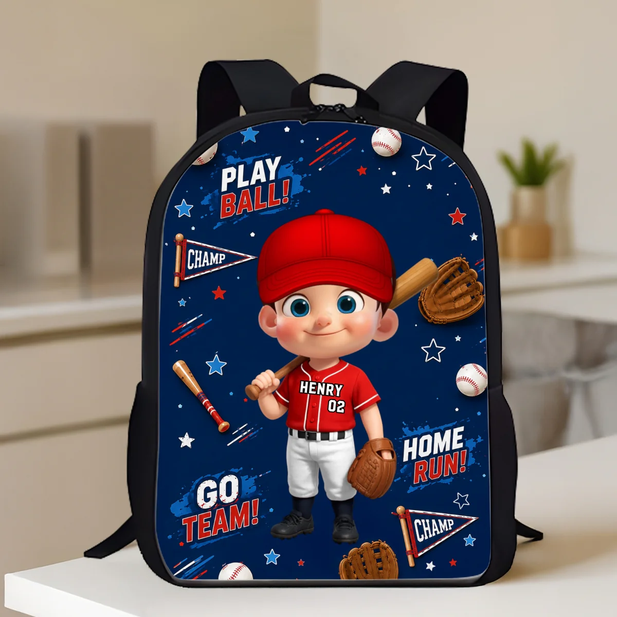 Baseball Design for Boys Girls - Personalized Backpack - Back to School Backpack for Kids - Image 8