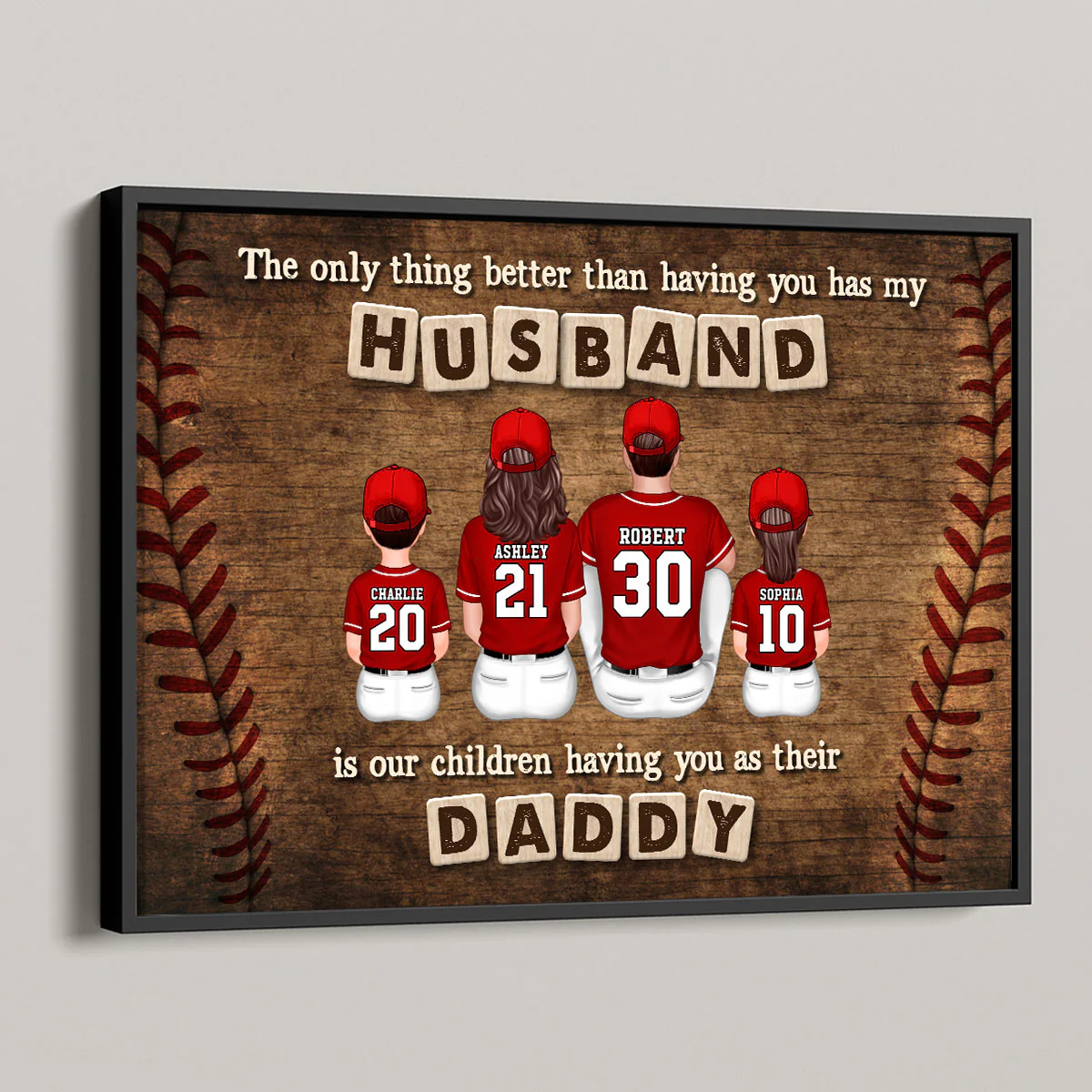 Baseball Family The Only Thing Better Than Having You As My Husband Personalized Poster, Gift For Dad - Image 2