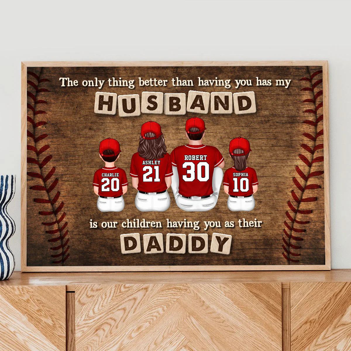 Baseball Family The Only Thing Better Than Having You As My Husband Personalized Poster, Gift For Dad - Image 6