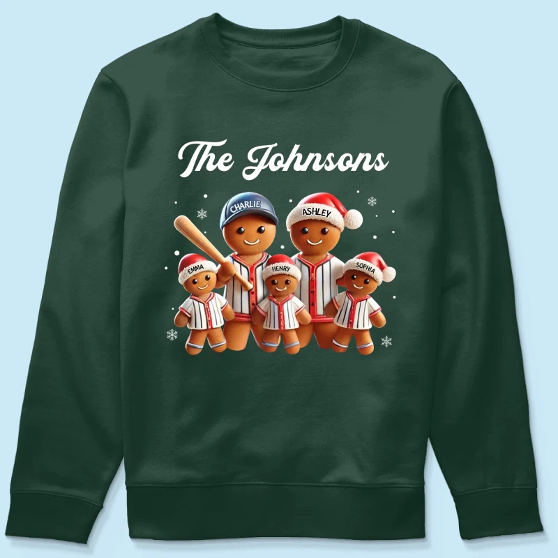Baseball Gingerbread Family Sport Lover Christmas Matching Personalized Shirt - Image 20