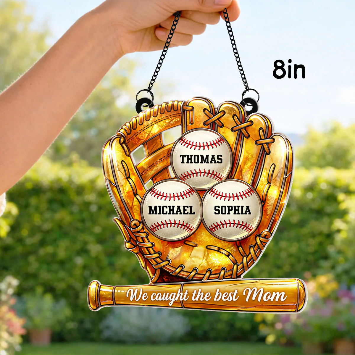 Baseball Glove We Caught the Best Mom - Personalized Suncatcher - Sentimental Mother's Day Gift for Mom, Wife - Image 5