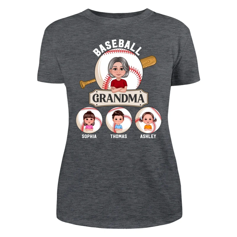 Baseball Grandma Pretty Doll Grandma Grandkids Personalized Shirt - Image 10