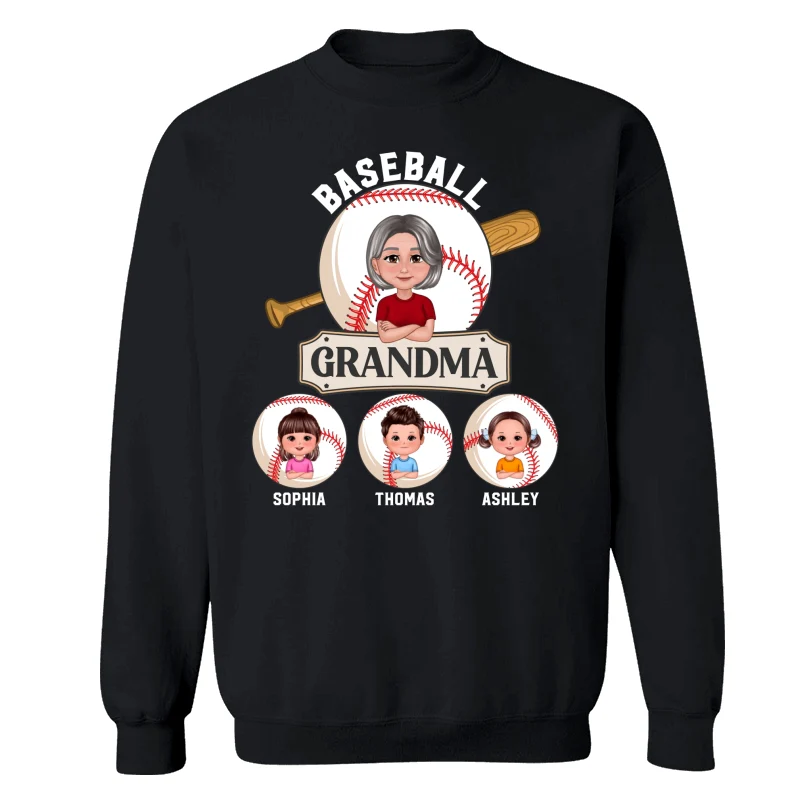 Baseball Grandma Pretty Doll Grandma Grandkids Personalized Shirt - Image 14