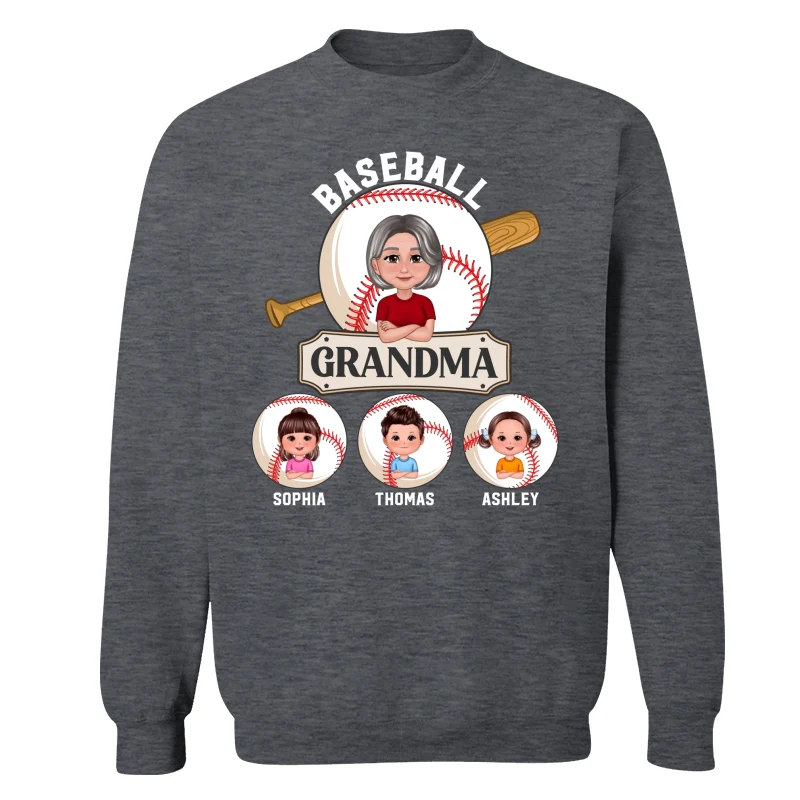 Baseball Grandma Pretty Doll Grandma Grandkids Personalized Shirt - Image 16