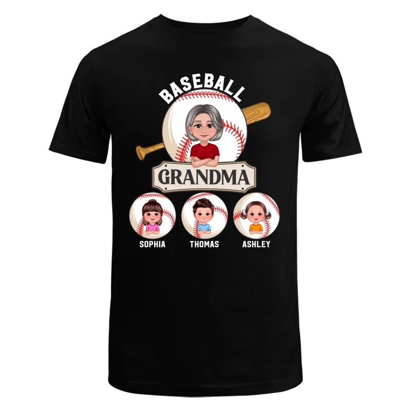 Baseball Grandma Pretty Doll Grandma Grandkids Personalized Shirt - Image 5