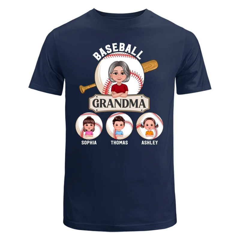 Baseball Grandma Pretty Doll Grandma Grandkids Personalized Shirt - Image 6