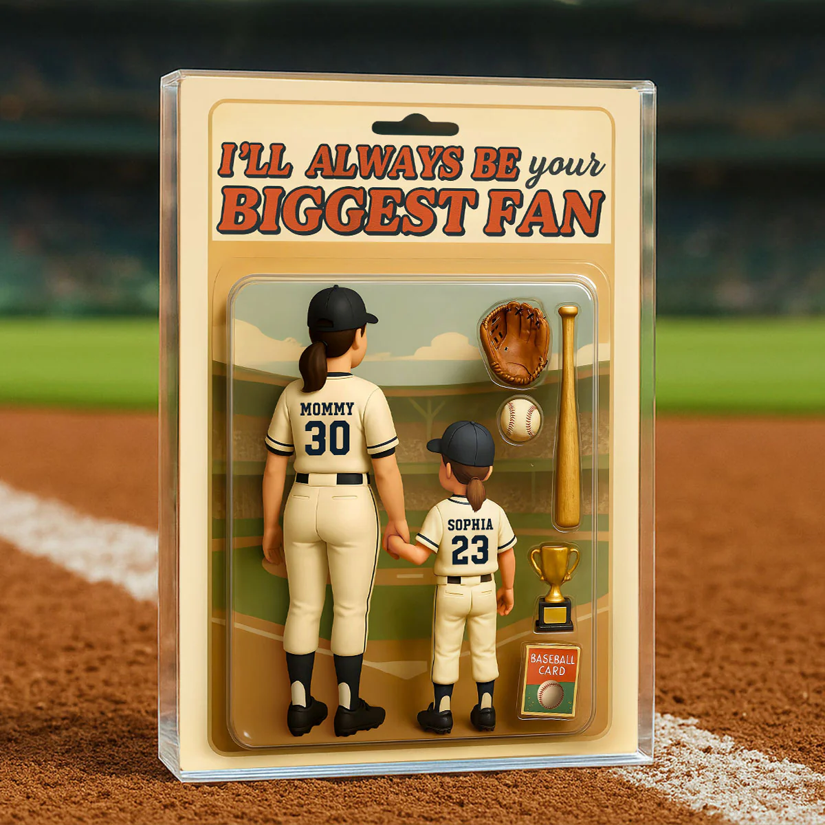 Baseball I Will Always Be Your Biggest Fan Personalized Rectangle Acrylic Block Plaque, Gift For Son, Daughter - Image 3