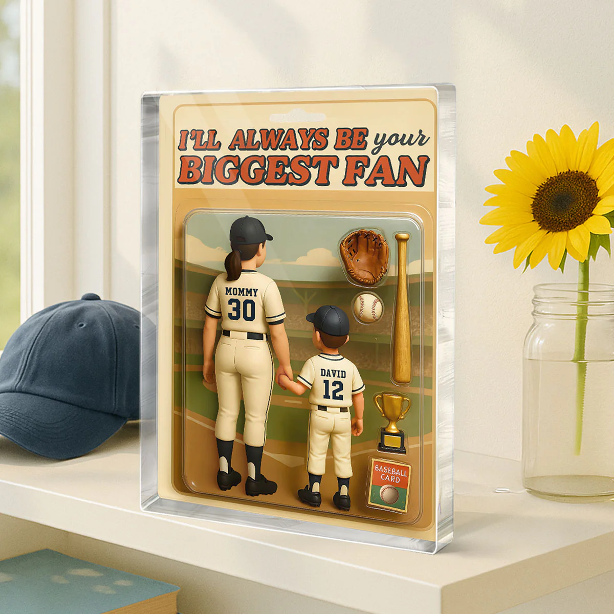 Baseball I Will Always Be Your Biggest Fan Personalized Rectangle Acrylic Block Plaque, Gift For Son, Daughter - Image 4