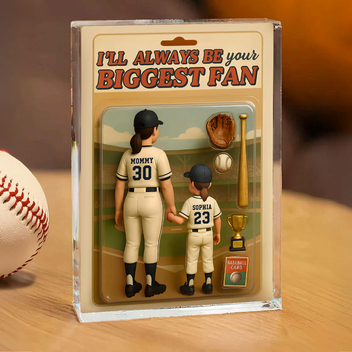 Baseball I Will Always Be Your Biggest Fan Personalized Rectangle Acrylic Block Plaque, Gift For Son, Daughter - Image 6