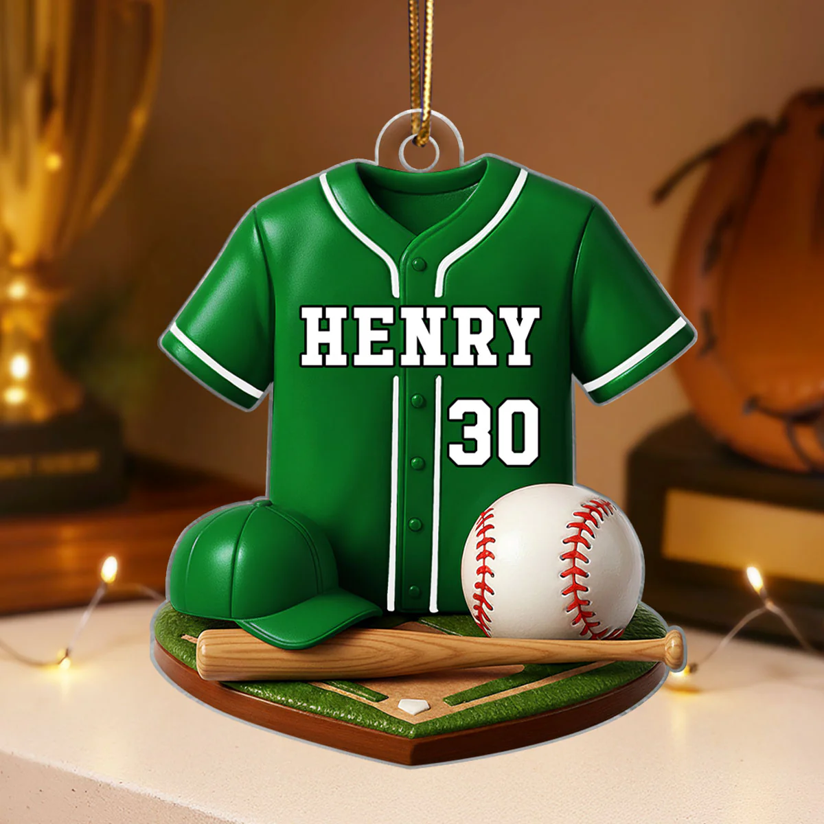 Baseball Kit 3D Effect - Personalized Acrylic Ornament - Christmas Gift For Son, Boyfriend, Gift For Him - Image 4