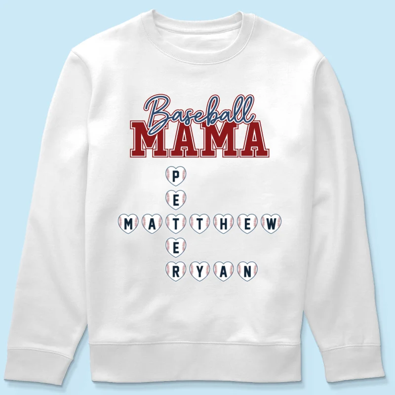 Baseball Mama Mom Grandma Crossword Puzzle Art Personalized Shirt - Image 18