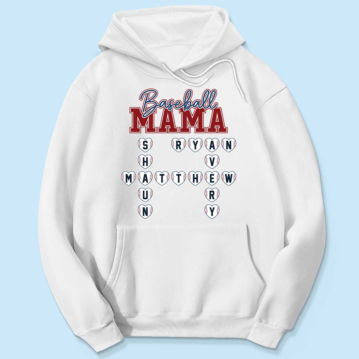 Baseball Mama Mom Grandma Crossword Puzzle Art Personalized Shirt - Image 7