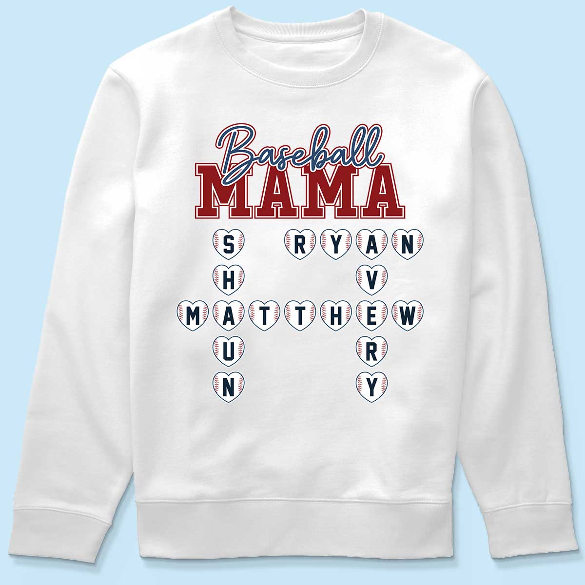 Baseball Mama Mom Grandma Crossword Puzzle Art Personalized Shirt - Image 8