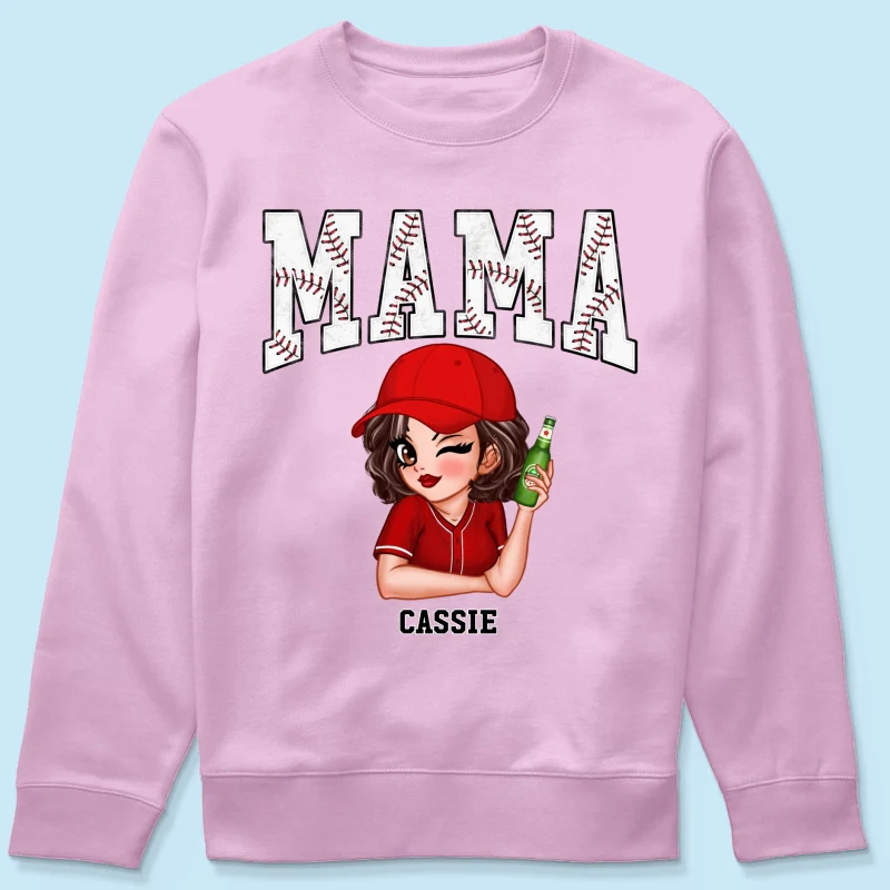Baseball Softball Mama Personalized Shirt, Gift for Baseball Mom - Image 21