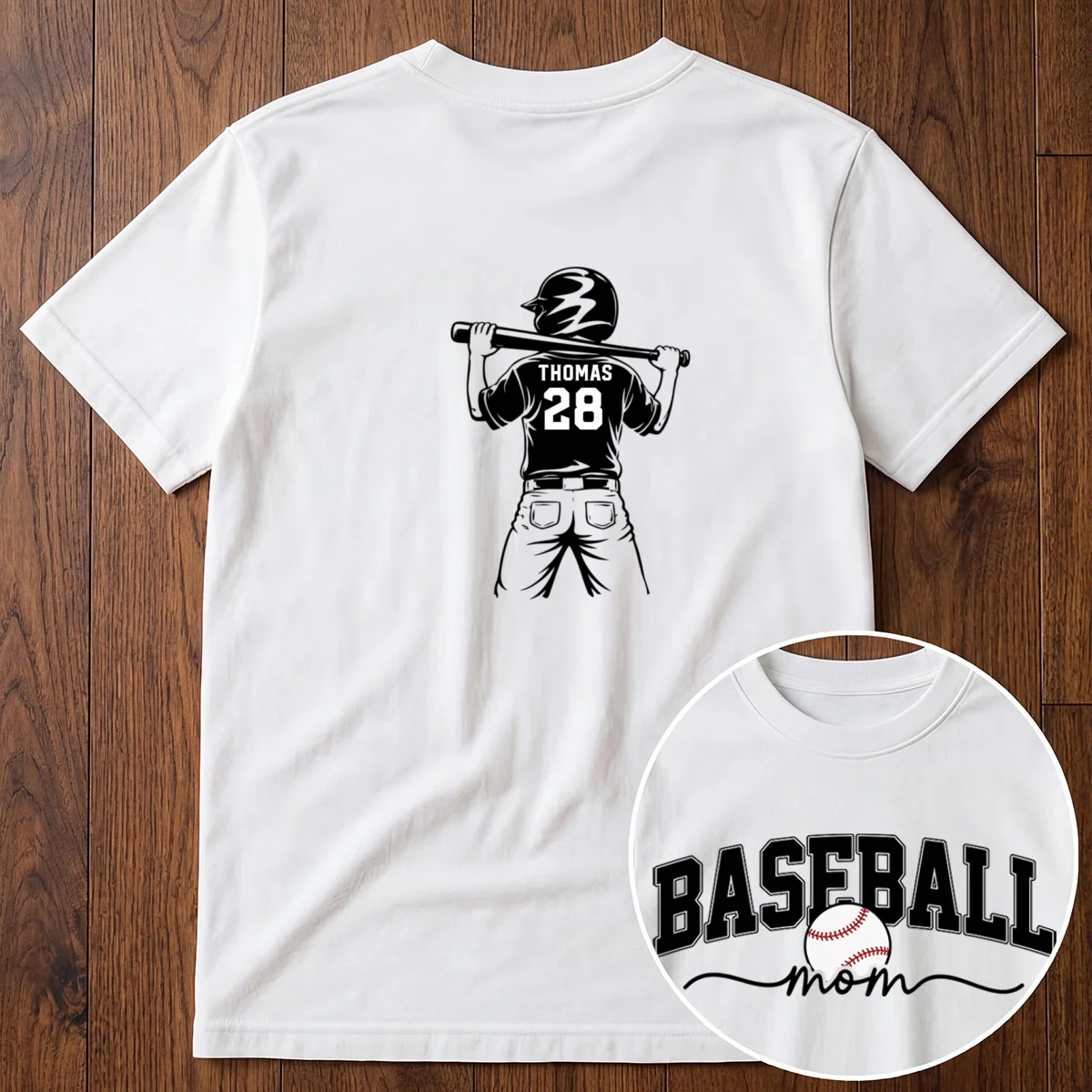 Baseball Mom Baseball Players - Personalized Personalized Double Sided Shirt- Mother's Day Gift For Baseball Mom, Wife - Image 10