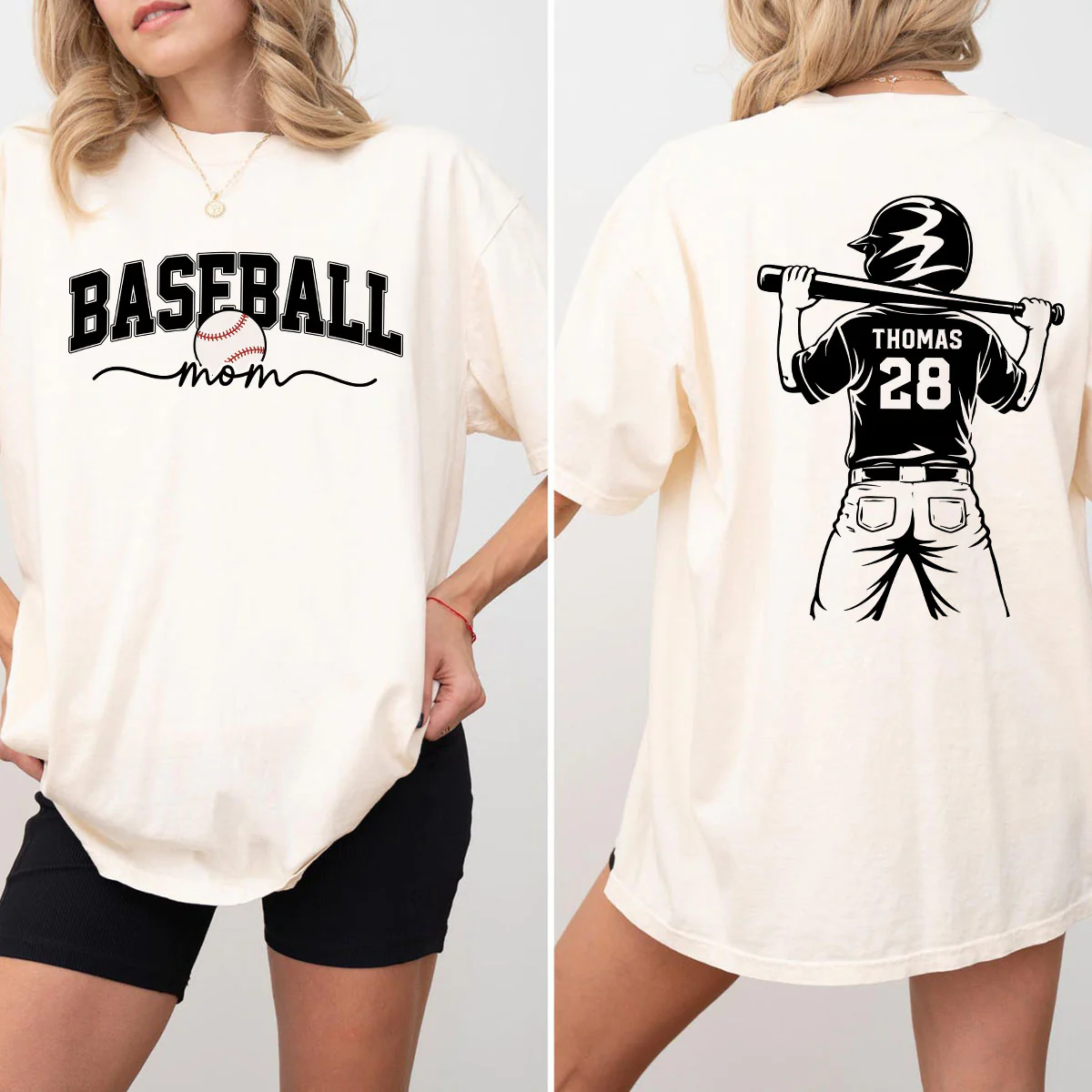 Baseball Mom Baseball Players - Personalized Personalized Double Sided Shirt- Mother's Day Gift For Baseball Mom, Wife - Image 5