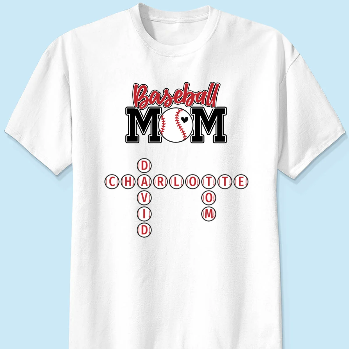 Baseball Mom Grandma Crossword Puzzle Art Personalized Shirt - Image 9