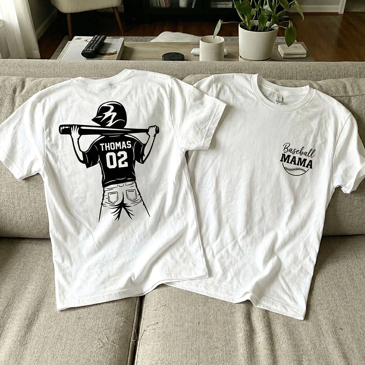 Baseball Mom Grandma - Personalized Double Sided Shirt - Game Day Baseball Little League
