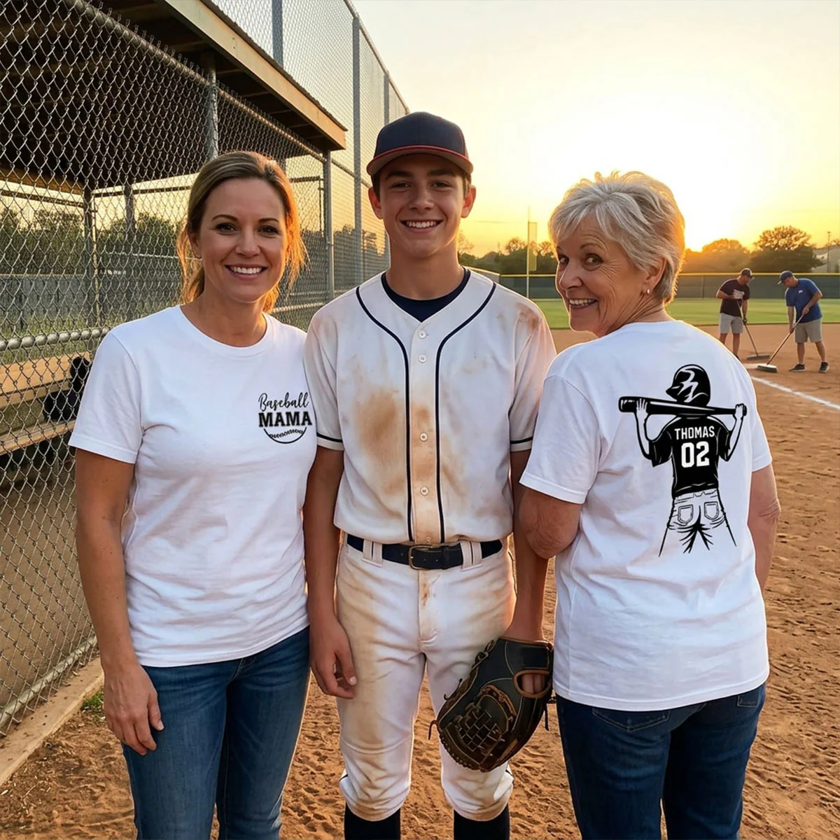 Baseball Mom Grandma - Personalized Double Sided Shirt - Game Day Baseball Little League - Image 3