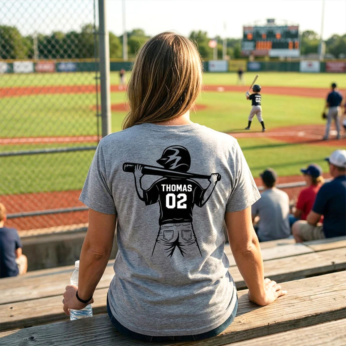 Baseball Mom Grandma - Personalized Double Sided Shirt - Game Day Baseball Little League - Image 4