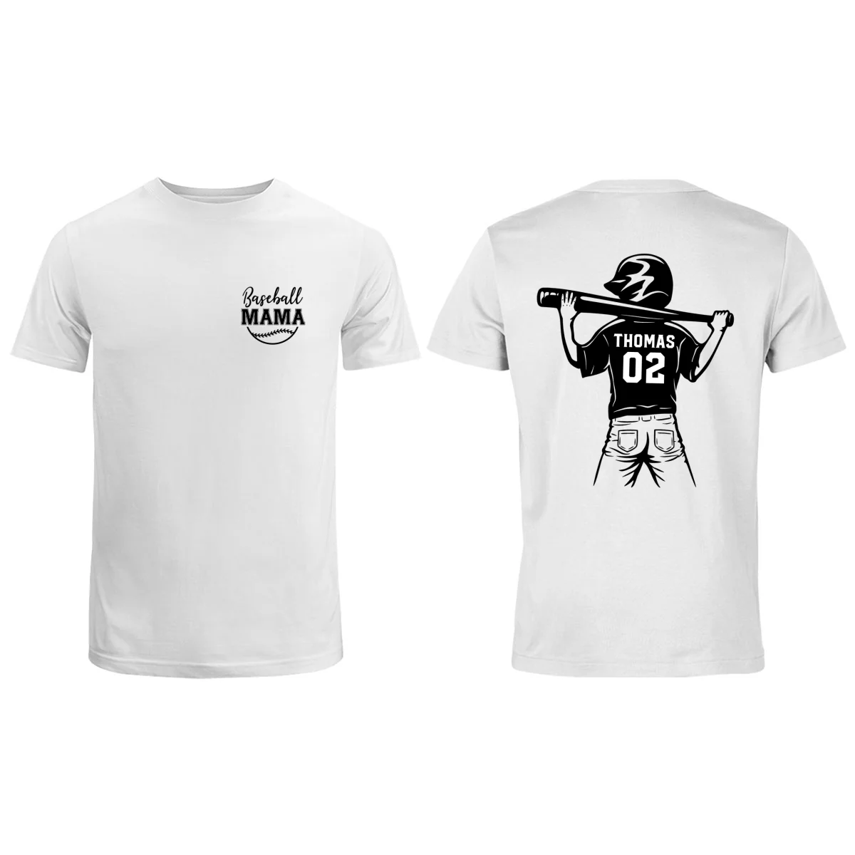 Baseball Mom Grandma - Personalized Double Sided Shirt - Game Day Baseball Little League - Image 7