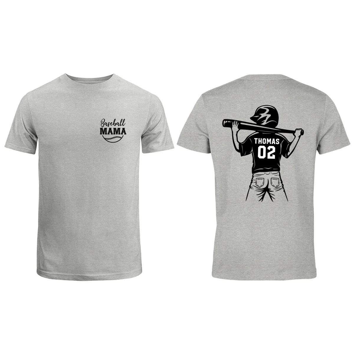 Baseball Mom Grandma - Personalized Double Sided Shirt - Game Day Baseball Little League - Image 8