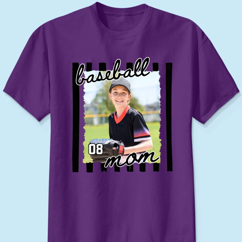 Baseball Mom Photo - Personalized Shirt - Mother's Day Gift for Mom, Wife - Image 11