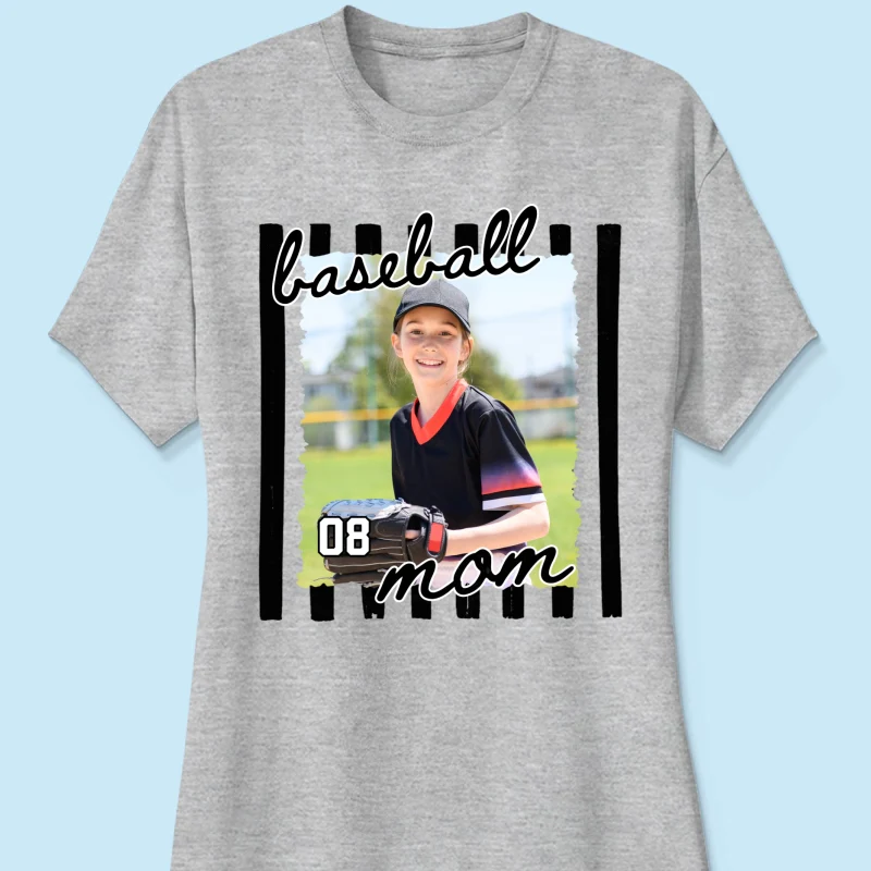 Baseball Mom Photo - Personalized Shirt - Mother's Day Gift for Mom, Wife - Image 36