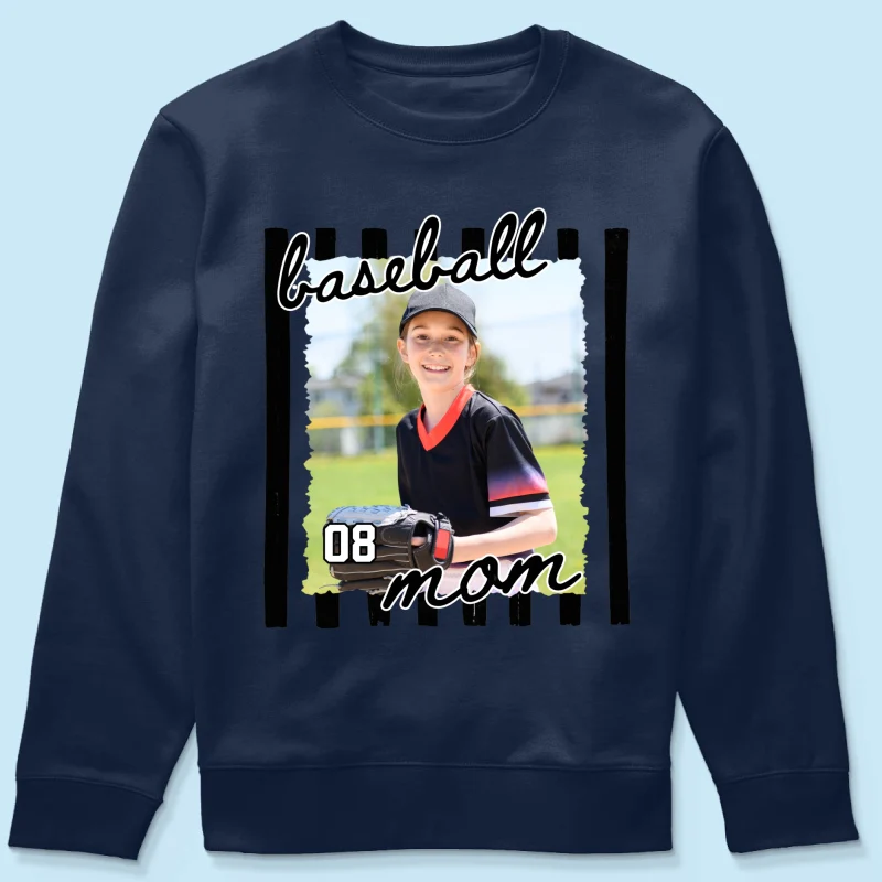 Baseball Mom Photo - Personalized Shirt - Mother's Day Gift for Mom, Wife - Image 42
