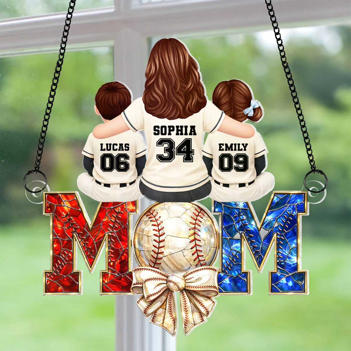 Baseball Mom - Personalized Acrylic Suncatcher - Mother's Day Gift for Mom, Wife - Image 2