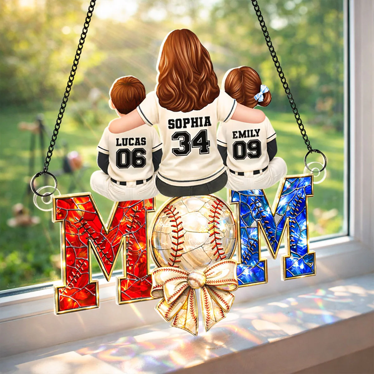 Baseball Mom - Personalized Acrylic Suncatcher - Mother's Day Gift for Mom, Wife - Image 5