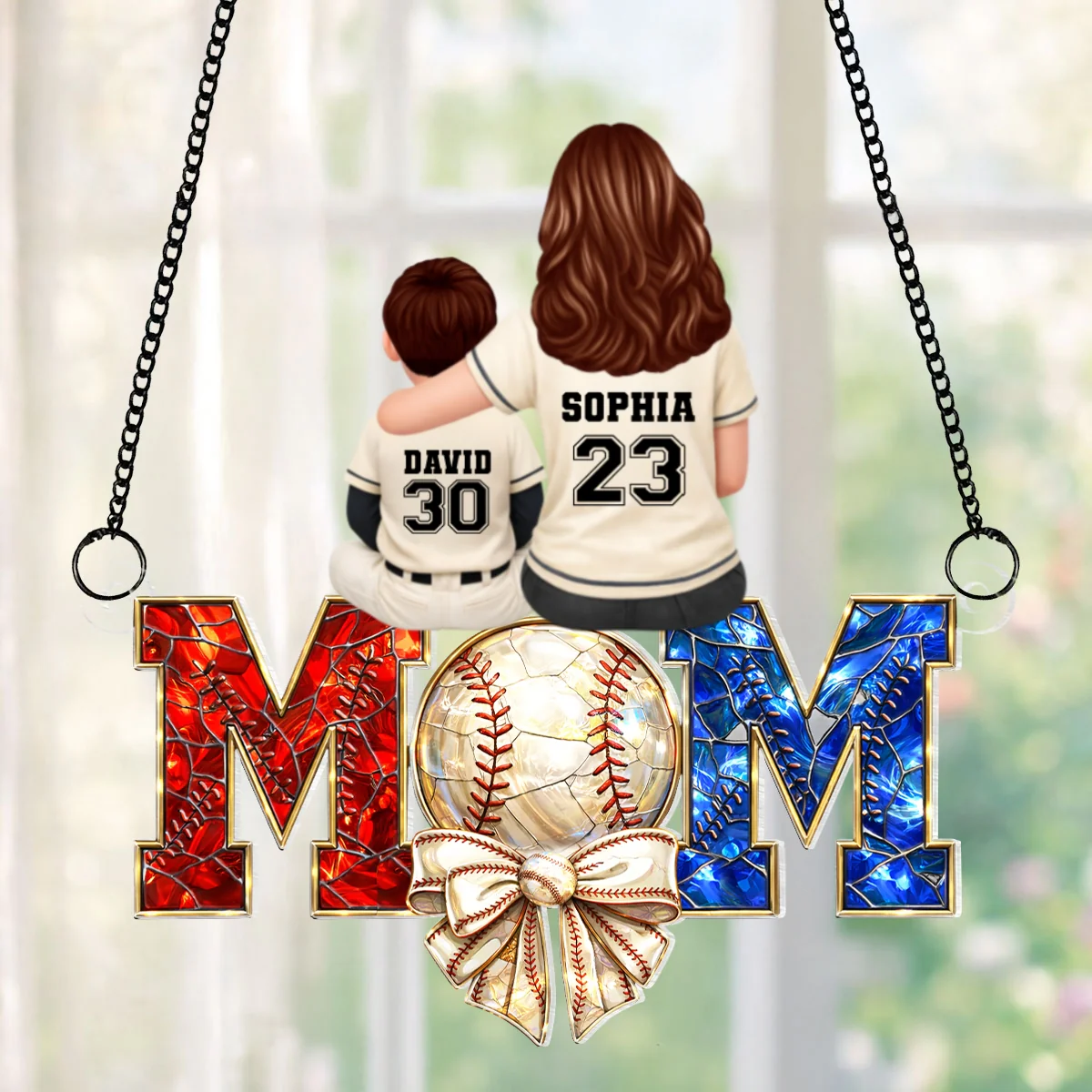 Baseball Mom - Personalized Acrylic Suncatcher - Mother's Day Gift for Mom, Wife - Image 8