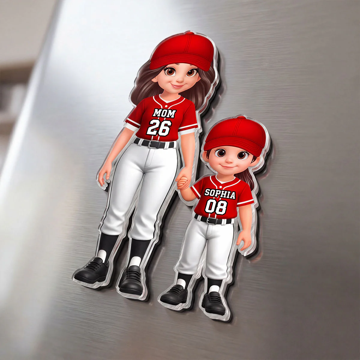 Baseball My Favorite Players Call Me Grandma Mom - Personalized Acrylic Fridge Magnet - Mother's Day Gift For Grandma, Mom - Image 3