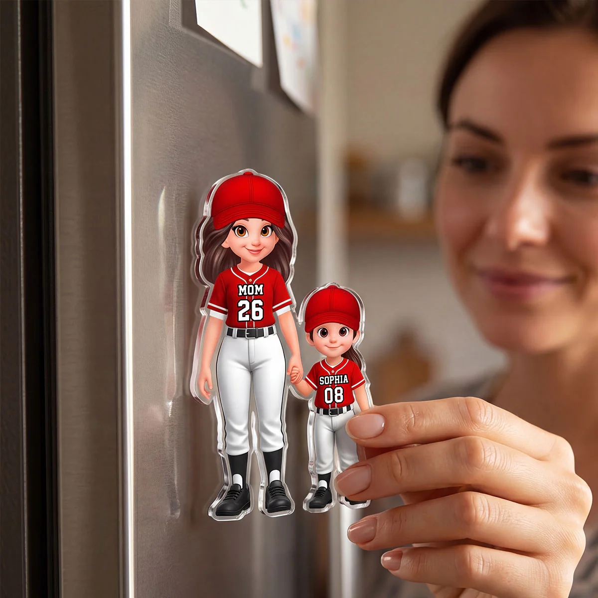 Baseball My Favorite Players Call Me Grandma Mom - Personalized Acrylic Fridge Magnet - Mother's Day Gift For Grandma, Mom - Image 6