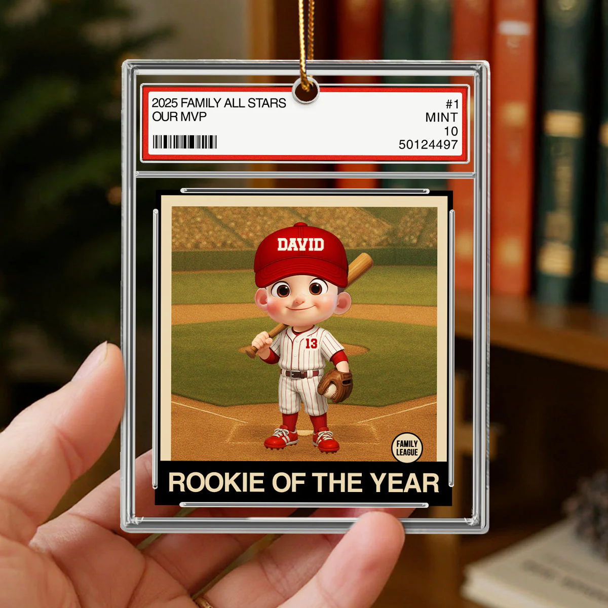 Baseball Rookie Of The Year Kid All Star Trading Card Style - Personalized Acrylic Ornament - Christmas Gift For Kids, Grandchildren - Image 6