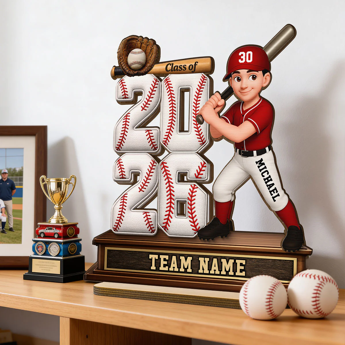 Baseball Senior Class Of 2026 2027 - Personalized 2-Layered Wooden Plaque - Graduation Gift For Son, Daughter, Graduates - Image 12