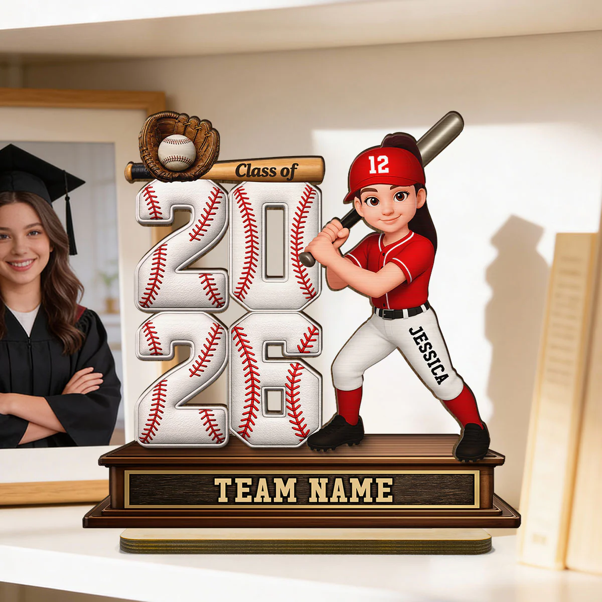 Baseball Senior Class Of 2026 2027 - Personalized 2-Layered Wooden Plaque - Graduation Gift For Son, Daughter, Graduates - Image 3